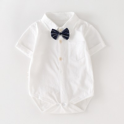 Formal Wedding Shirt Bodysuit Outfits With Ties Infant Baby Boy Rompers One Piece Clothes